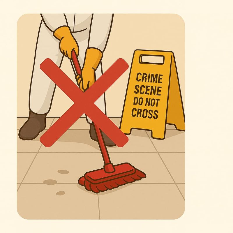 Trauma cleanup professional in PPE during certified biohazard cleaning in Dubai