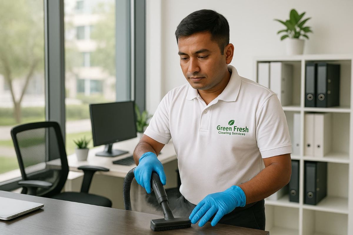 Office workstation steam cleaning in Dubai with eco-friendly sanitation