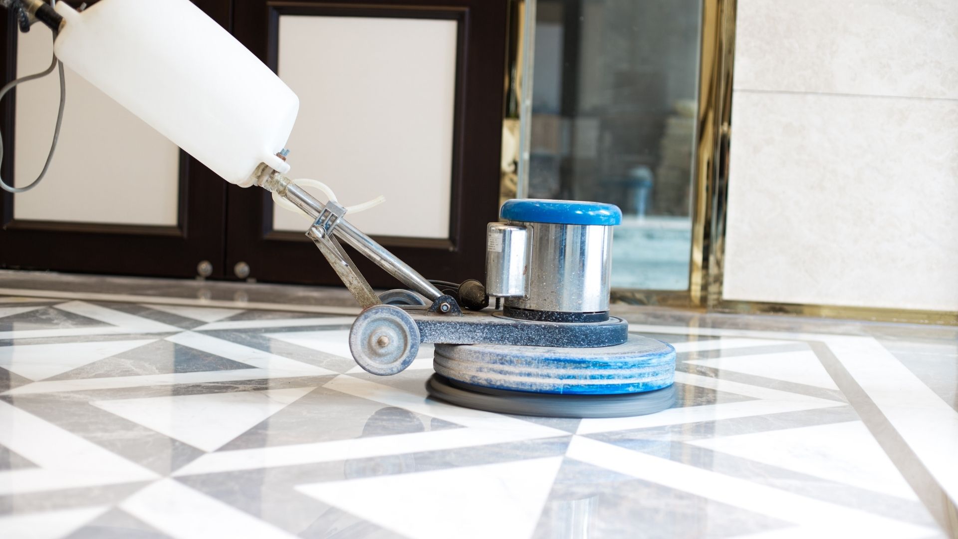 marble polishing & restoration in Dubai while polishing marble.