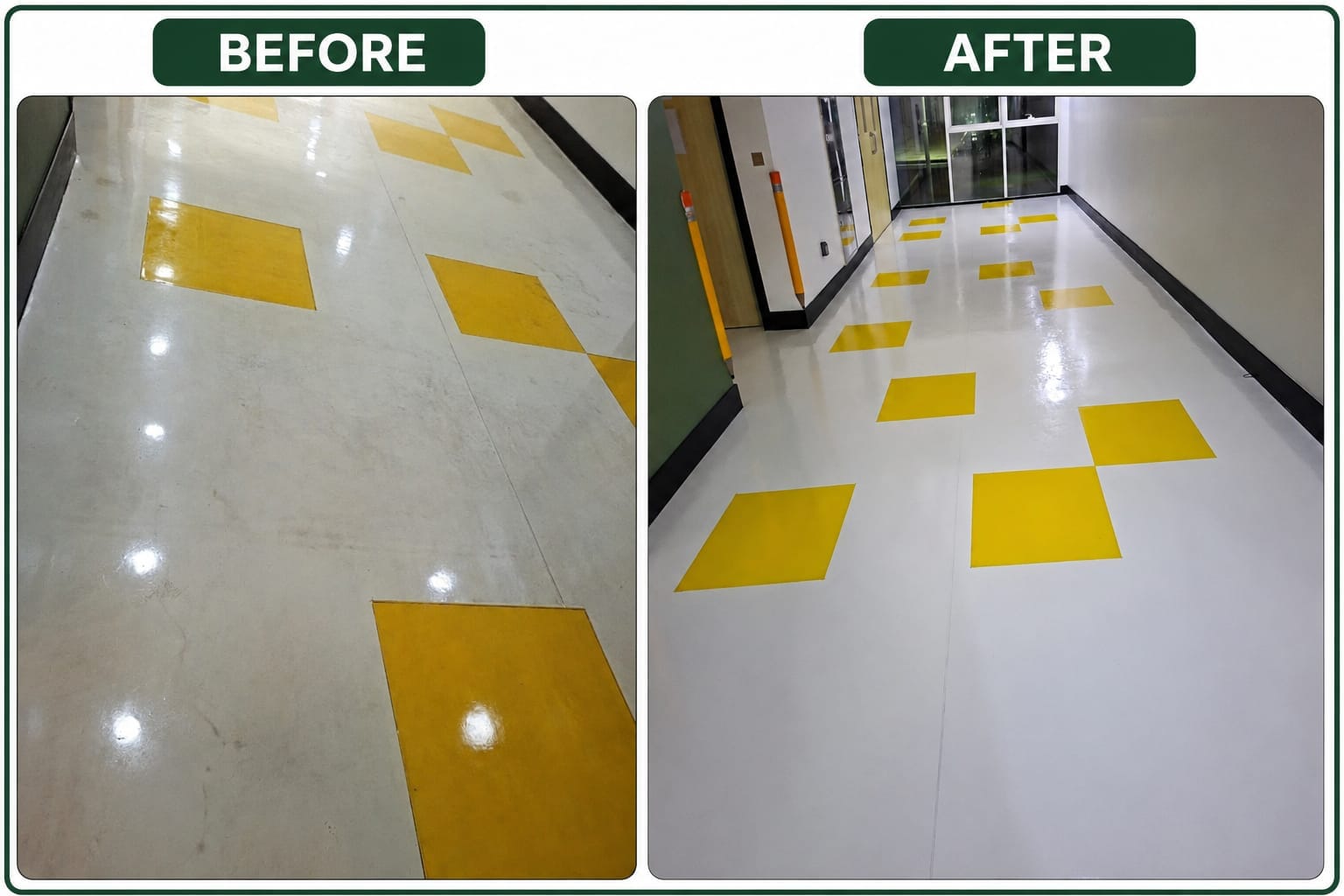 Before and After School Vinyl Floor Restoration and Polishing Service Dubai Before and after School Vinyl Floor Restoration and Polishing Service Dubai at Next Generation School Al Barsha