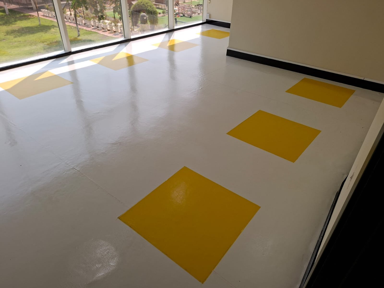 School office vinyl floor after deep cleaning and polishing in Al Barsha Dubai